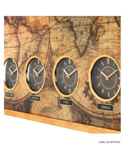 ساعت دیواری چوبی هتلی چندزمانه مدل ELIO