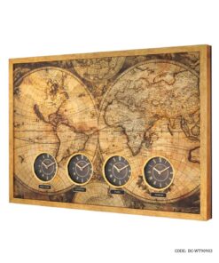 ساعت دیواری چوبی هتلی چندزمانه مدل ELIO