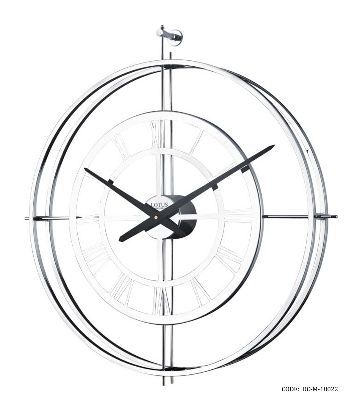 ساعت دیواری مدرن گرد فلزی لوتوس مدل HEINRICH سیلور