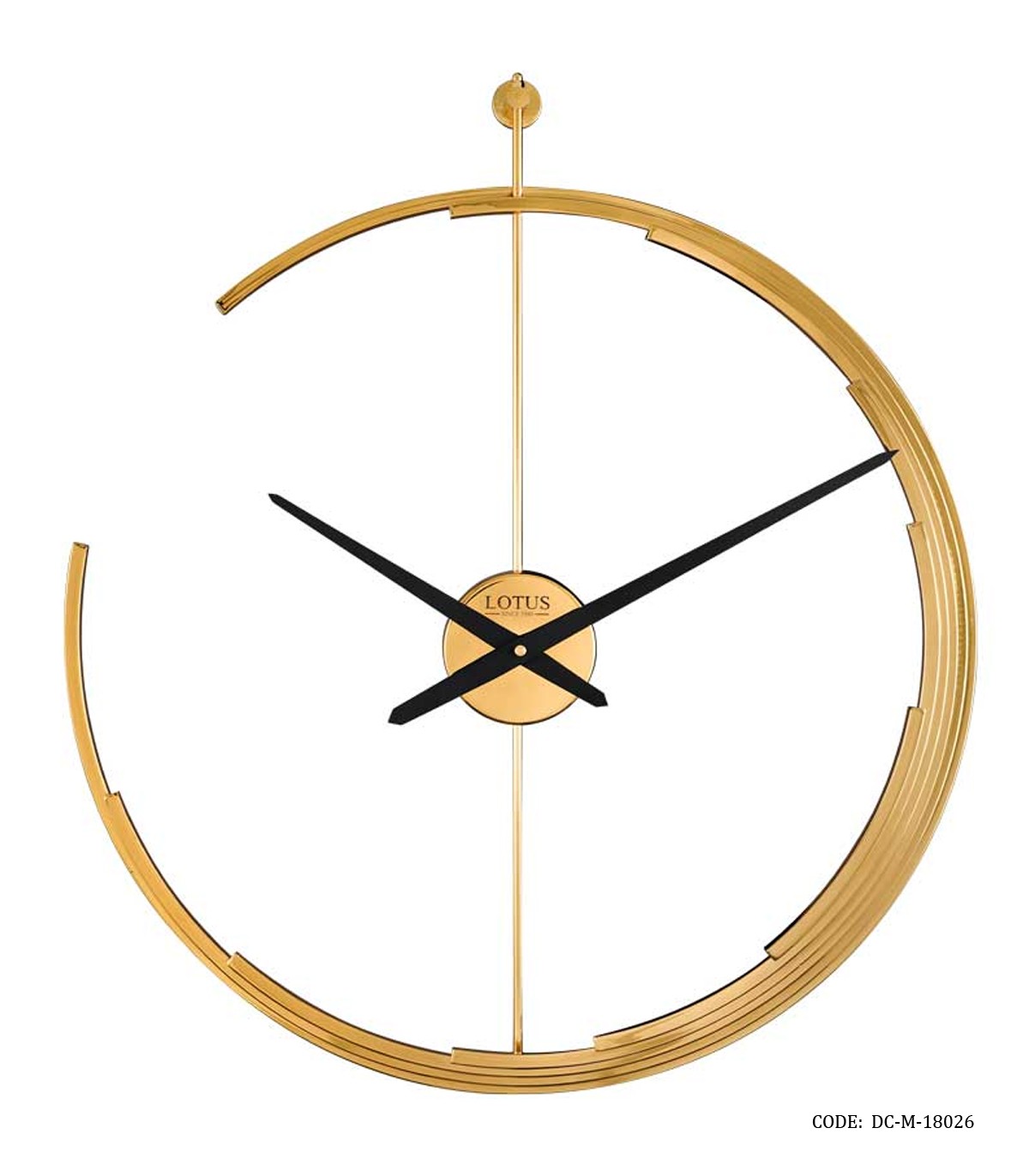 ساعت دیواری مدرن فلزی لوتوس مدل KARL طلایی