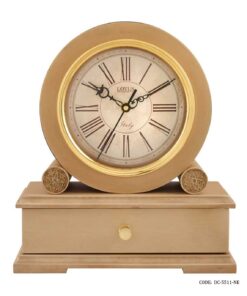 ساعت رومیزی چوبی لوکس کشودار لوتوس مدل DARCY نسکافه ای