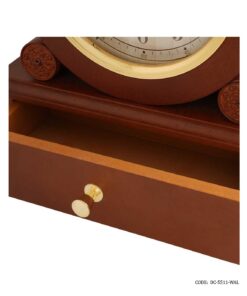 ساعت رومیزی چوبی لوکس کشودار لوتوس مدل DARCY فندقی