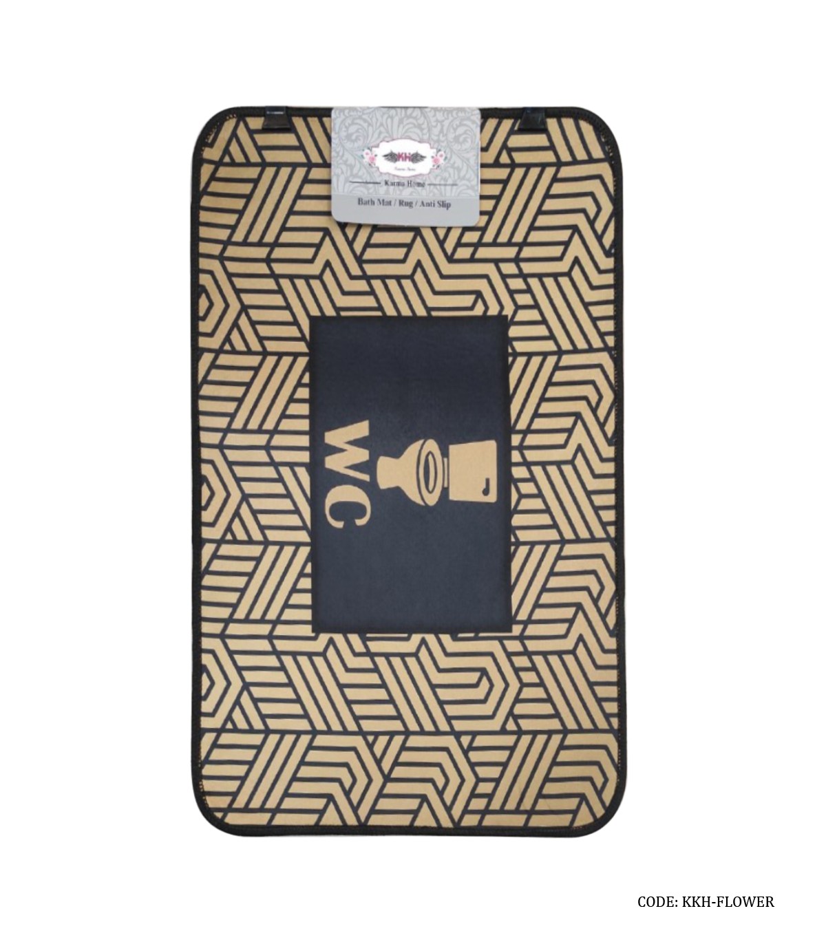 پادری دستشویی زمینه مشکی نسکافه ای طرح WC مدل دلتا