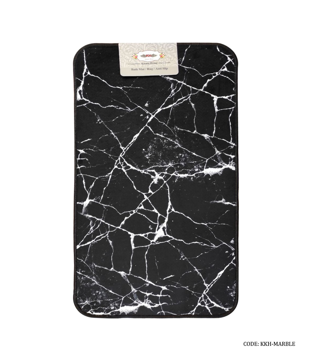 فرشینه جلو سینک ظرفشویی طرح سفید مشکی مرمر