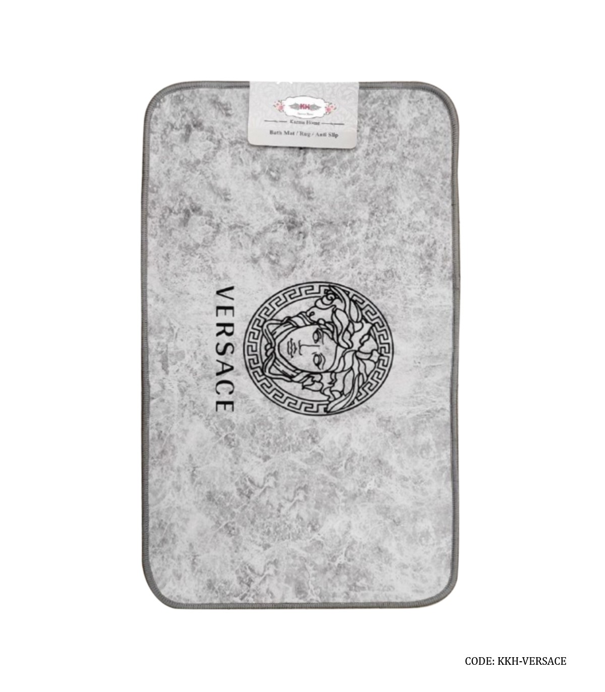 فرشینه طوسی جلو سیک ظرفشویی طرح برند ورساچه