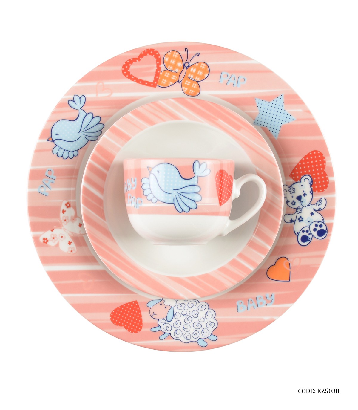 سرویس چینی کودک زرین طرح بیبی پپ