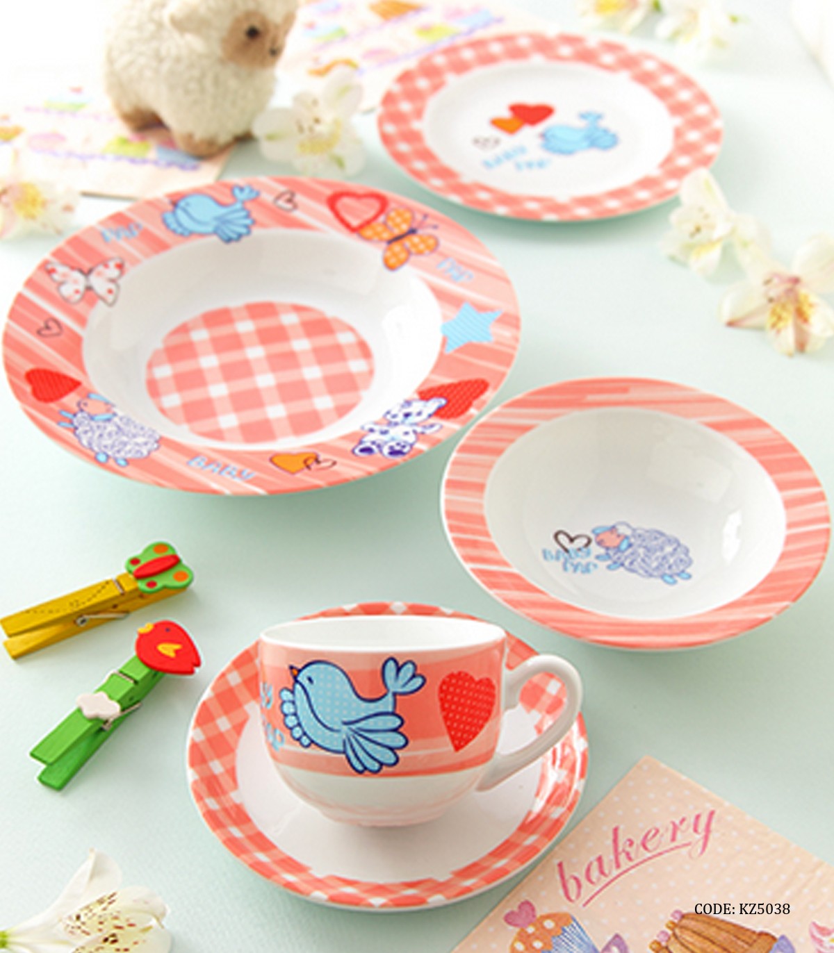 سرویس چینی کودک زرین طرح بیبی پپ