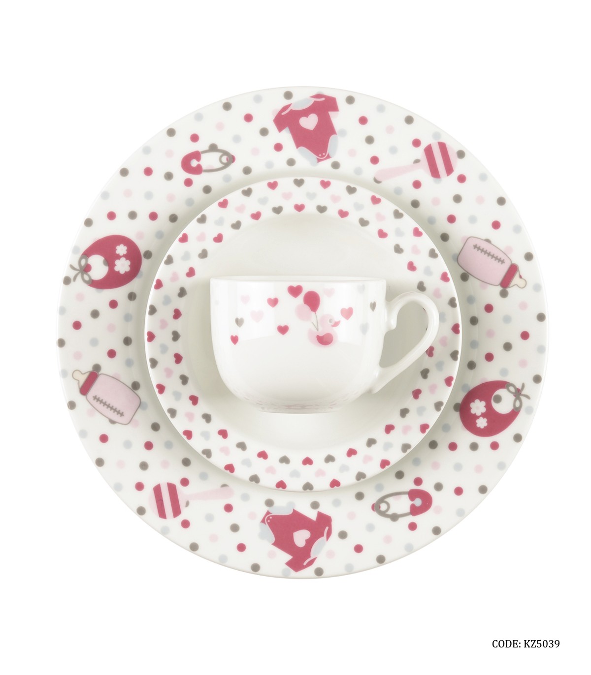 سرویس غذای کودک زرین طرح New Born صورتی