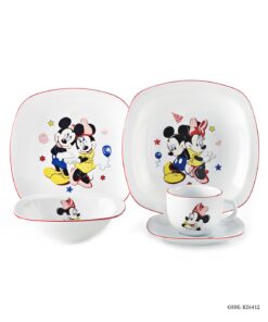 سرویس چینی غذا خوری کودک زرین طرح میکی موس مربع