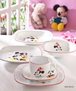 سرویس چینی غذا خوری کودک زرین طرح میکی موس مربع