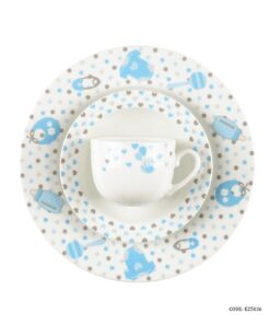 سرویس چینی نوزاد زرین طرح New Born آبی