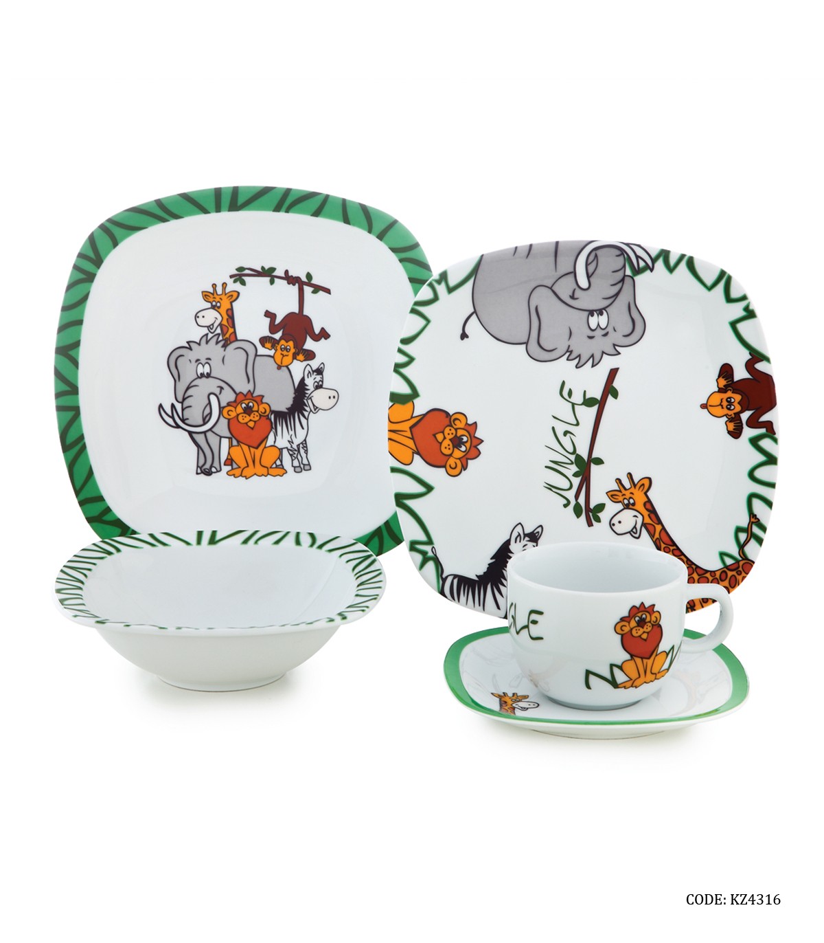 سرویس غذا خوری کودک زرین طرح جنگل