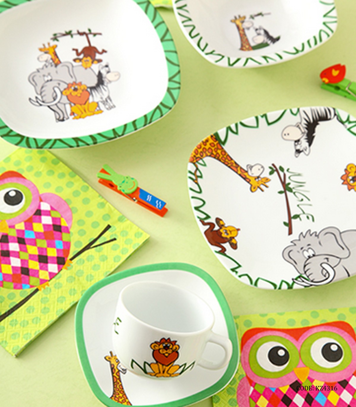 سرویس غذا خوری کودک زرین طرح جنگل