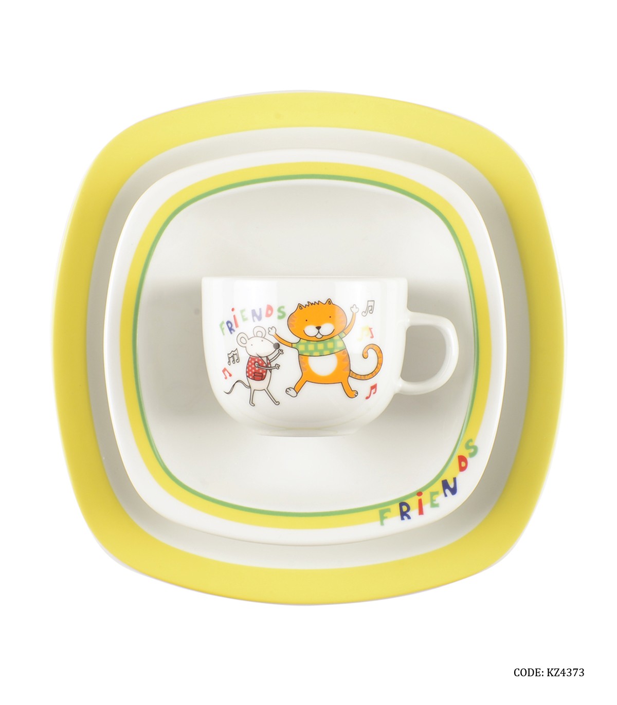 سرویس غذا خوری چینی کودک زرین طرح دوستان