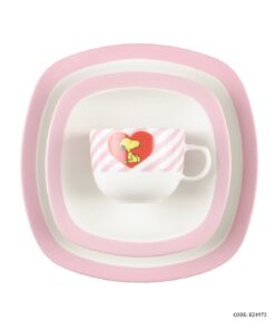 سرویس غذا خوری چینی کودک طرح اسنوپی صورتی زرین