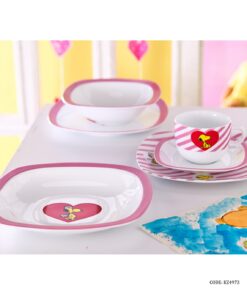 سرویس غذا خوری چینی کودک طرح اسنوپی صورتی زرین