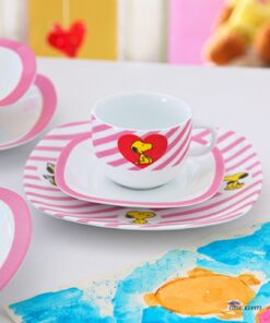 سرویس غذا خوری چینی کودک طرح اسنوپی صورتی زرین