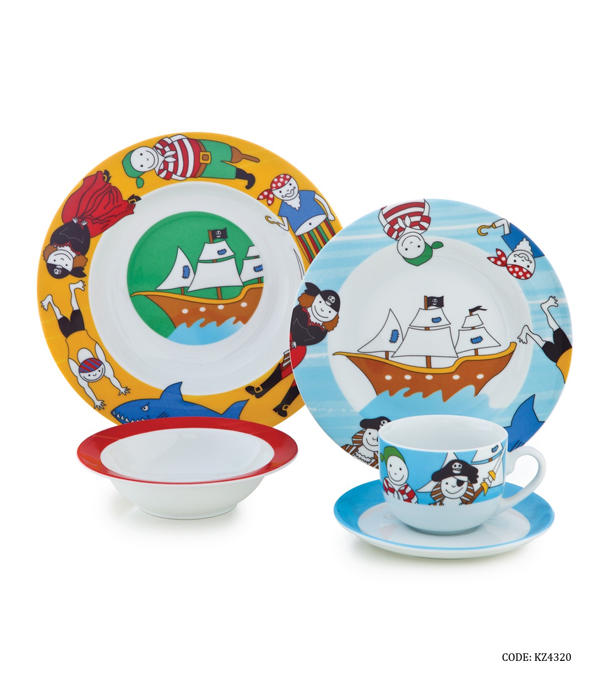 سرویس غذا خوری چینی کودک زرین طرح پایرت