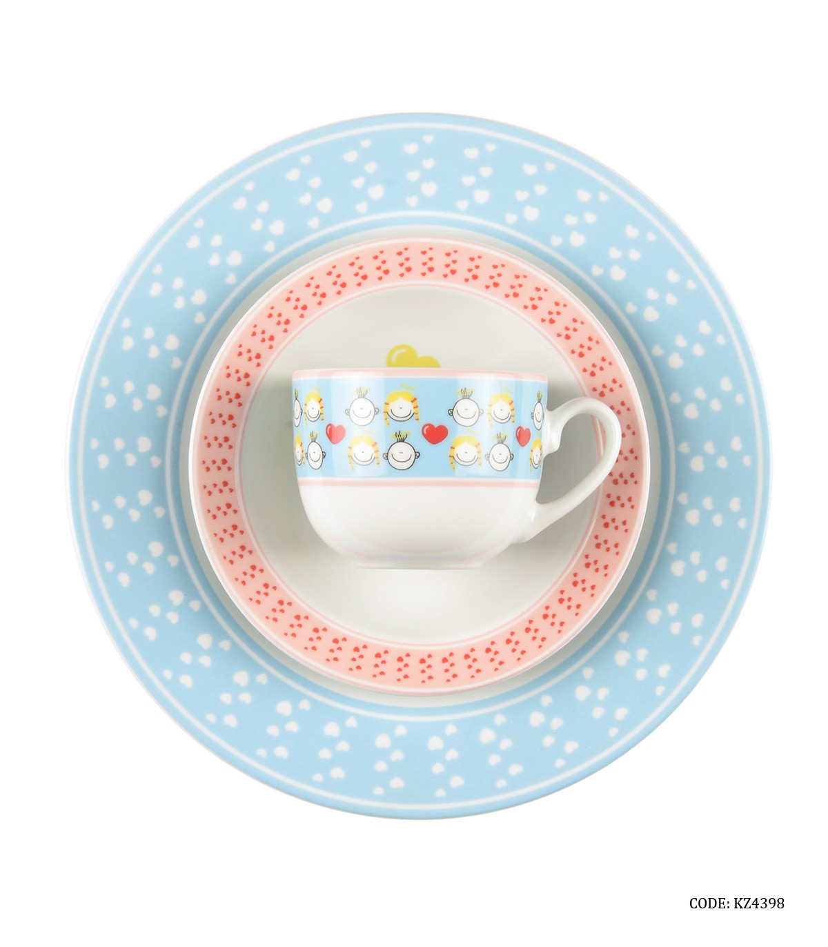 ظرف غذای کودک چینی زرین طرح پریا آبی و صورتی