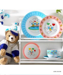 ظرف غذای کودک چینی زرین طرح پریا آبی و صورتی