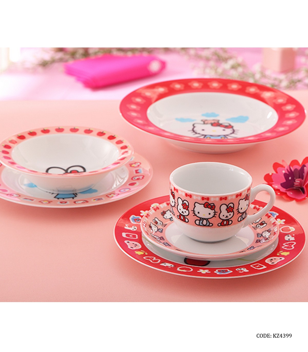 سرویس غذا خوری چینی کودک زرین طرح کیتی