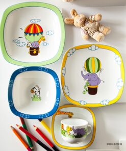 ست ظروف چینی غذا خوری کودک طرح ساوانا