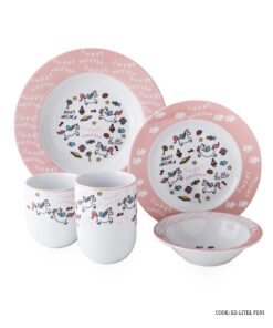 سرویس غذا خوری کودک دختر چینی زرین طرح اسب تک شاخ مدل لیتل پونی