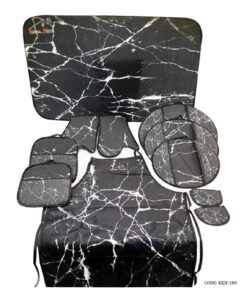 سرویس آشپزخانه پارچه ای مشکی 11 پارچه طرح سنگ مرمر
