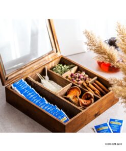 جعبه چوبی تی بگ لوکس 6 خانه مدل لویزا