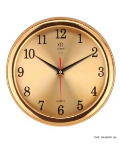 ساعت دیواری گرد طلایی قاب پلاستیکی مارال سری 110