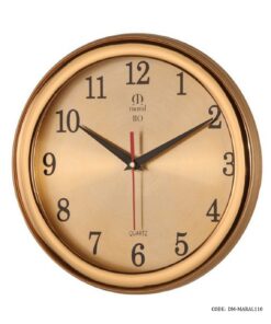 ساعت دیواری گرد طلایی قاب پلاستیکی مارال سری 110