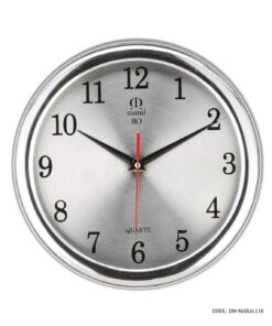 ساعت دیواری گرد سیلور قاب پلاستیکی مارال سری 110