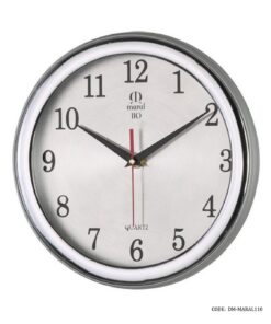 ساعت دیواری گرد سیلور قاب پلاستیکی مارال سری 110