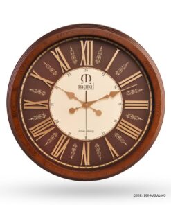 ساعت دیواری گرد چوبی مارال اعداد رومی مدل Silent