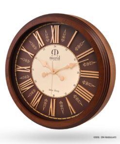 ساعت دیواری گرد چوبی مارال اعداد رومی مدل Silent