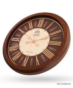 ساعت دیواری گرد چوبی مارال اعداد رومی مدل Silent