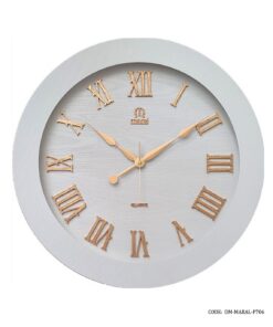 ساعت دیواری سفید چوبی مارال مدل 706 اعداد رومی