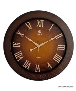 ساعت دیواری قهوه ای چوبی مارال مدل 706 اعداد رومی