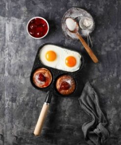 تابه گرانیتی سه خانه ترک دسته چوبی 