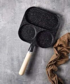 تابه گرانیتی سه خانه ترک دسته چوبی 