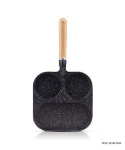 تابه گرانیتی سه خانه ترک دسته چوبی 