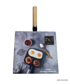 تابه گرانیتی سه خانه ترک دسته چوبی 