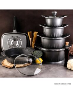 سرویس قابلمه گرانیتی 11 پارچه VIP رنگ دودی