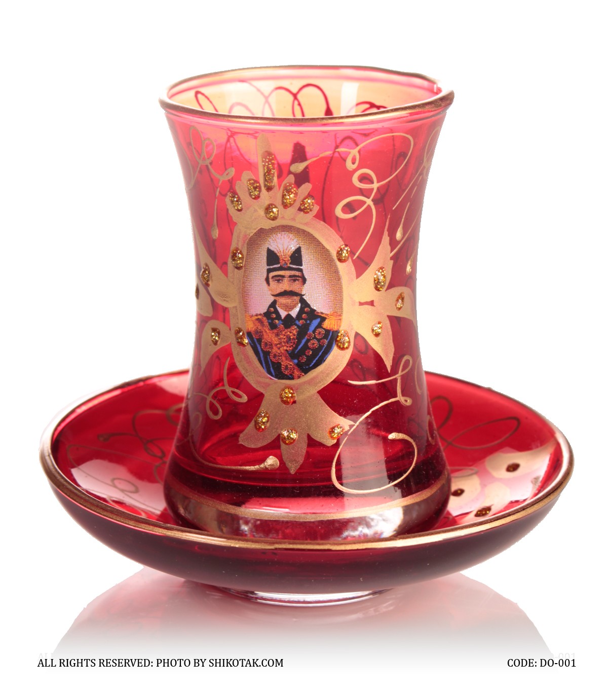 سرویس چای خوری شاه عباسی 14پارچه قرمز طلایی