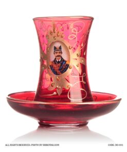 سرویس چای خوری شاه عباسی 14پارچه قرمز طلایی