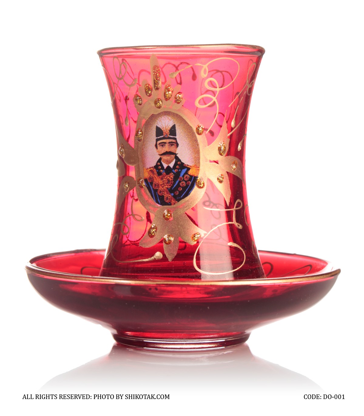 سرویس چای خوری شاه عباسی 14پارچه قرمز طلایی