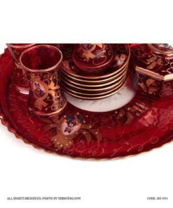 سرویس چای خوری شاه عباسی 14پارچه قرمز طلایی