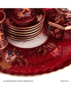 سرویس چای خوری شاه عباسی 14پارچه قرمز طلایی