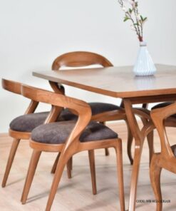 صندلی ناهارخوری چوبی دسته منحنی رنزو مدل 261