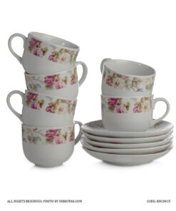 فنجان و نعلبکی چینی طرح رزیتا